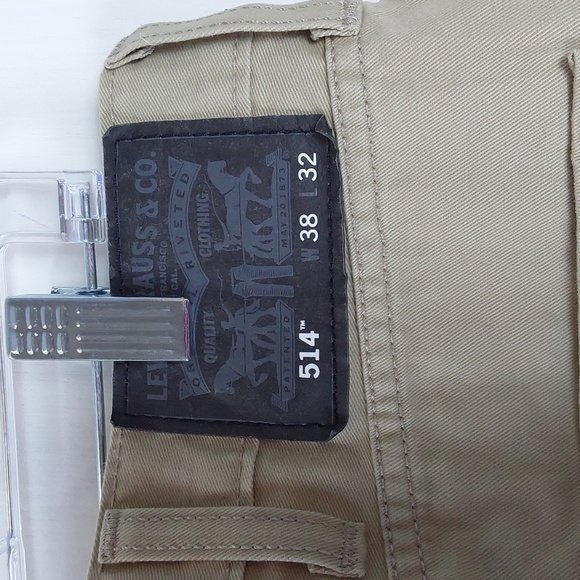 Levi's- Tan/ Khaki Super Soft Cotton Zip Pants Preppy Neutral Career Sz.38 X 32 - Picture 5 of 13